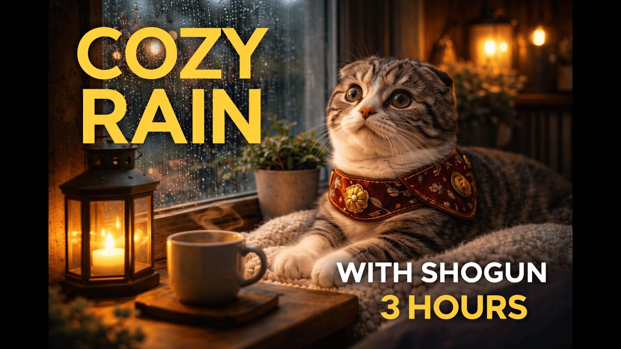 Studying While Shogun Watches the Rain 🌧️ | 3H Cozy Ambience