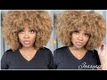 BIG BLONDE CURLY AFRO TUTORIAL | Crochet Afro Tutorial | Sensationnel Temptation Curl | Summer Hair