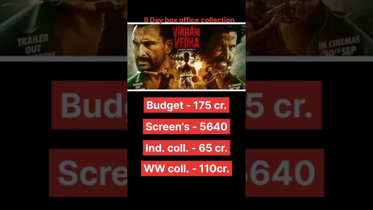 vikram vedha 9 day box office collection 