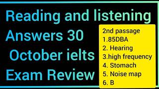 Morning Reading answers 30 October ielts exam | 30 October ielts exam