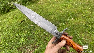 Forging a fossil Damascus Bowie knife