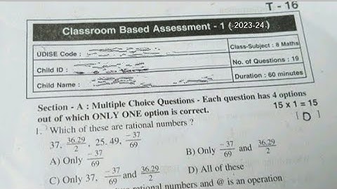 Ap 8th class cba-1 fa1 maths question paper 2023-24|8th class maths cba-1 question paper 2023 Ap