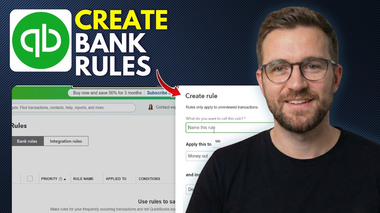 How To Create Bank Rules In QuickBooks Online (Step By Step 2026) - YouTube