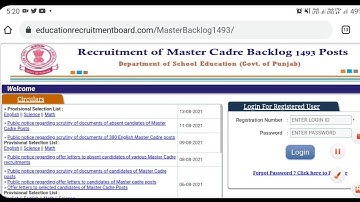 6th Provisional Selection list out !! 1493 Posts Master cadre Recruitment 2021