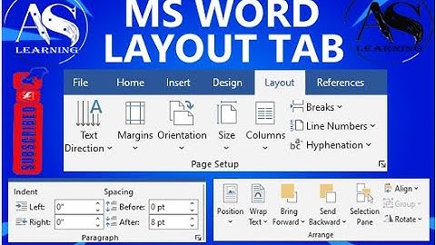 Complete Microsoft Word Tutorial  Layout Menu/Tab In MS Word|MS Word LAYOUT Tab All Functions |