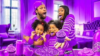 EATING And BUYING EVERYTHING In The COLOR PURPLE For 24 Hours!