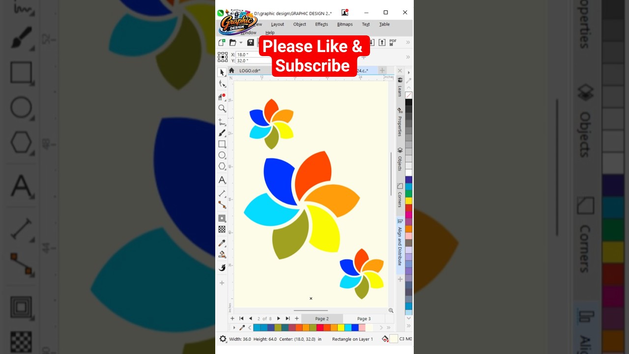how to draw a flower design in CorelDraw 