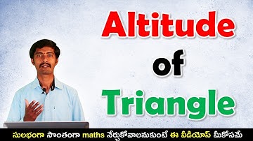 Altitude of triangle in Telugu || height of a Triangle || Geometry Basics by Shravan Jakkani