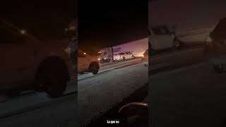 Illegal Truck U-Turn Causes Highway Chaos: Dramatic Crash Footage #HighwayAccident #TruckFails