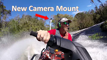 Jet ski ride through hairpin turns on spring-fed river