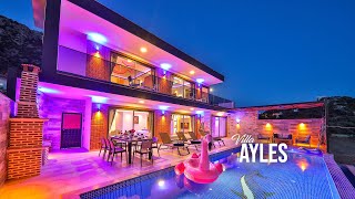 Villa Ayles Saunalı, Isıtmalı Kapalı Havuzlu, Jakuzili, Muhafazakar Lüks Villa Tatil Villam