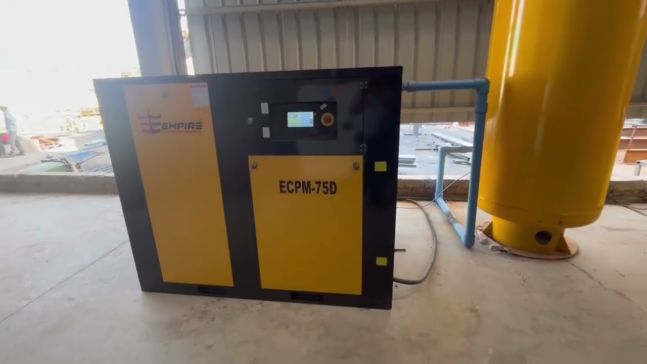 Empire 75HP Screw Compressor Installed For Pneumatic Sand Blasting and Painting Application