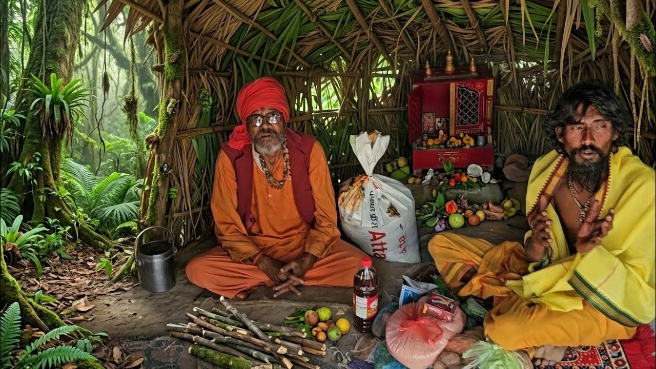 मिट्टी के टीले के ऊपर घास की कुटिया में तपस्या कर रहे बाल वैरागी संत //एक साथ दो संतों के दर्शन