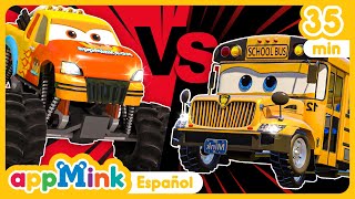 'Autobús Escolar vs Monster Truck'  #appminkespañol #nurseryrhymes #kidssong #kids