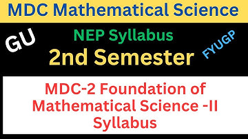 MDC Mathematical Science BA/BSc 2nd Semester Syllabus | Guwahati University MDC Syllabus Sem 2 | NEP
