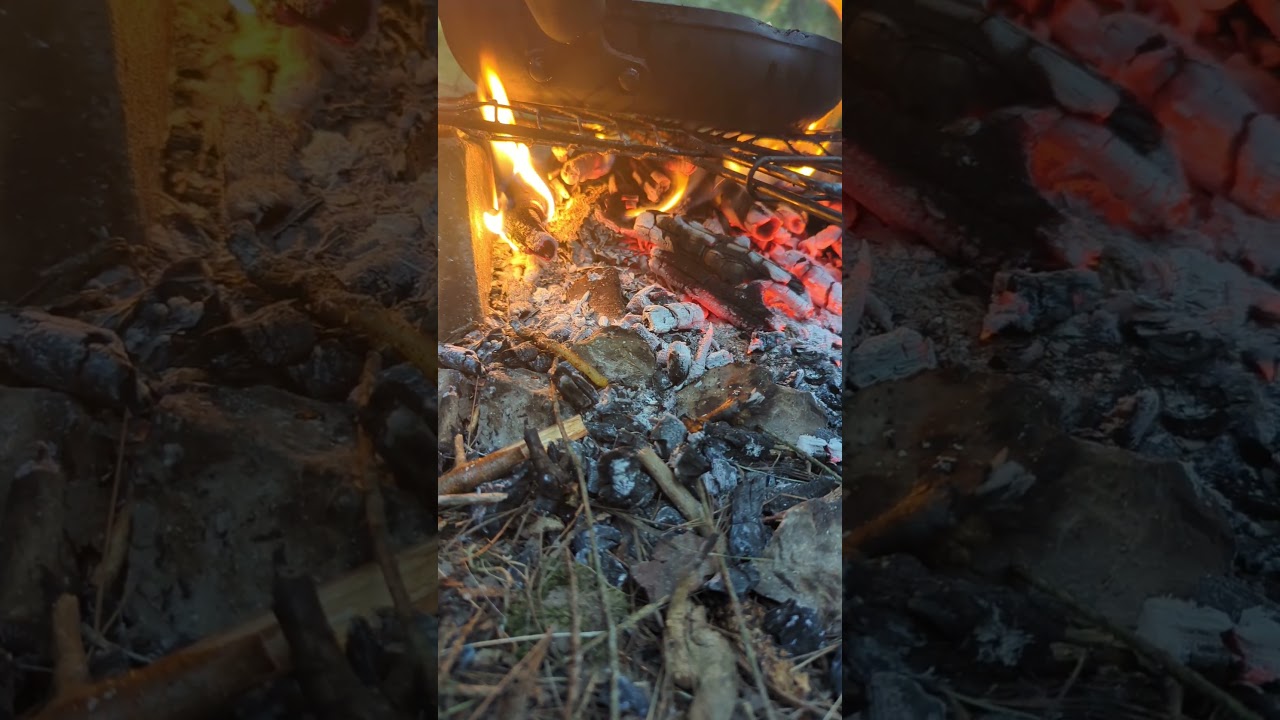 Glowing coals hot fire cooking time 