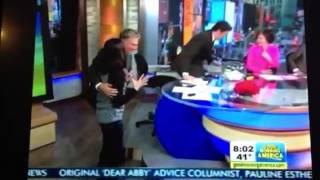 Arkansas fan calls the hogs on GMA