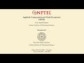 Session 01: Applied Computational Fluid Dynamics NPTEL 2025