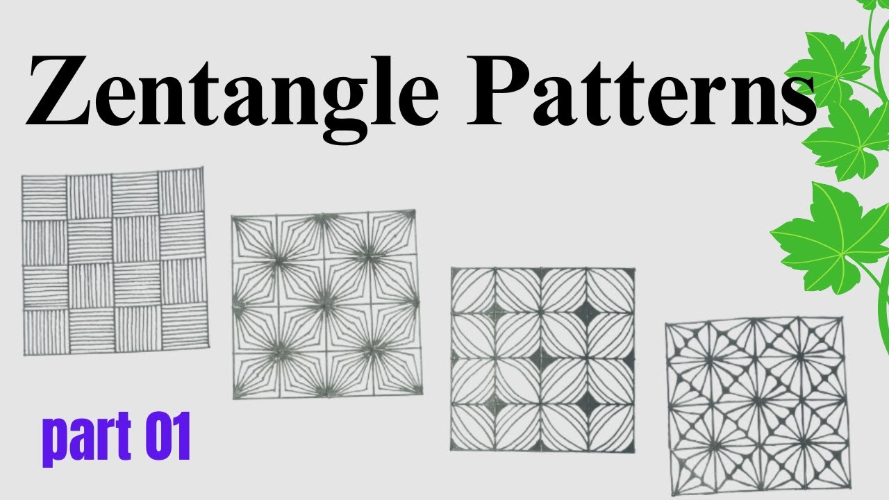 4 Easy Zentangle Patterns for Beginners | Step-by-Step Tutorial  |  Simple Patterns | Doodle Art