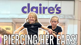 She Finally Gets Her Ears Pierced! | Getting Ears Pierced For the First Time