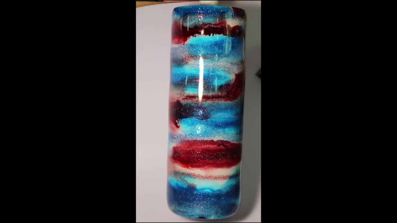 Red, White and Blue Alcohol ink Tumbler