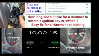 Match Highlights Hummer antiteft system, on car doesn't crank, ignition switch replacement, no start for a hummer