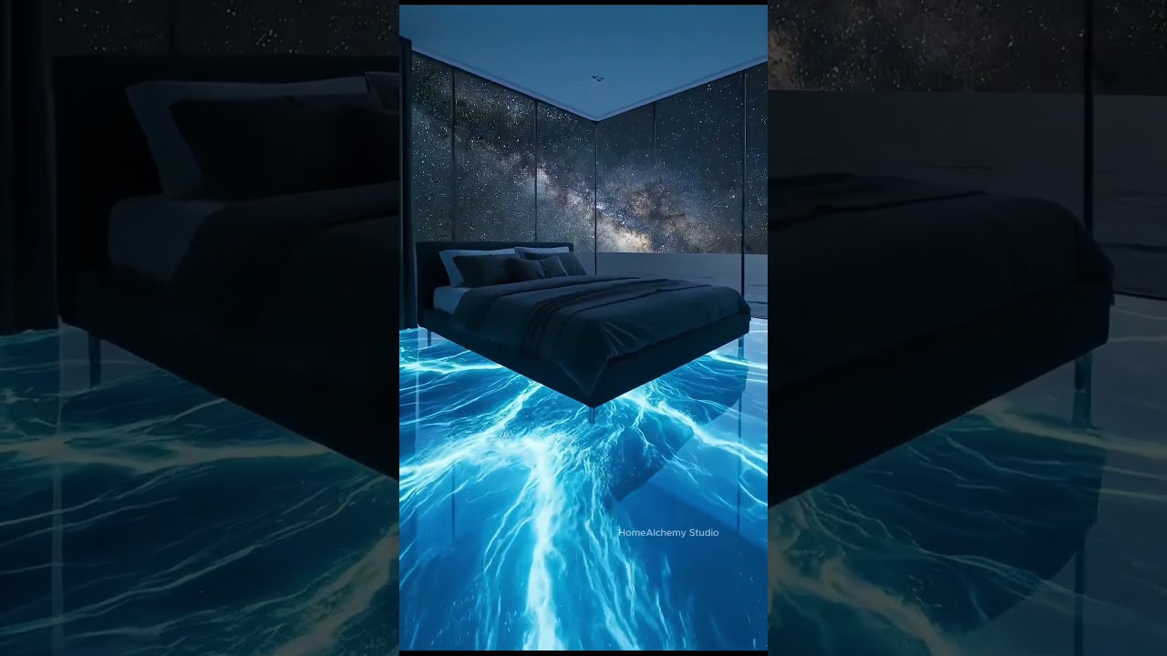 Glowing Ocean Waves 3D Floor Galaxy Bedroom! 