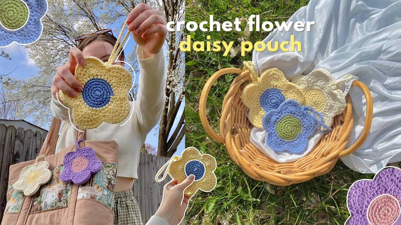 Мастер-класс по вязанию крючком сумки-мешка с цветком ромашки 🌸👛💕✨ | Hayhay Crochet