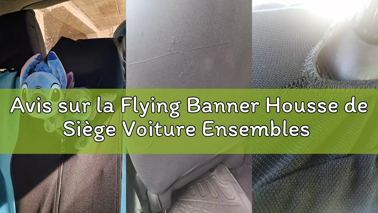 Avis sur la Flying Banner Housse de Siège Voiture Ensembles Universelle Auto (Tout Noir)