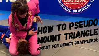 How to Pseudo Mount Triangle (great for big grapplers) in BJJ