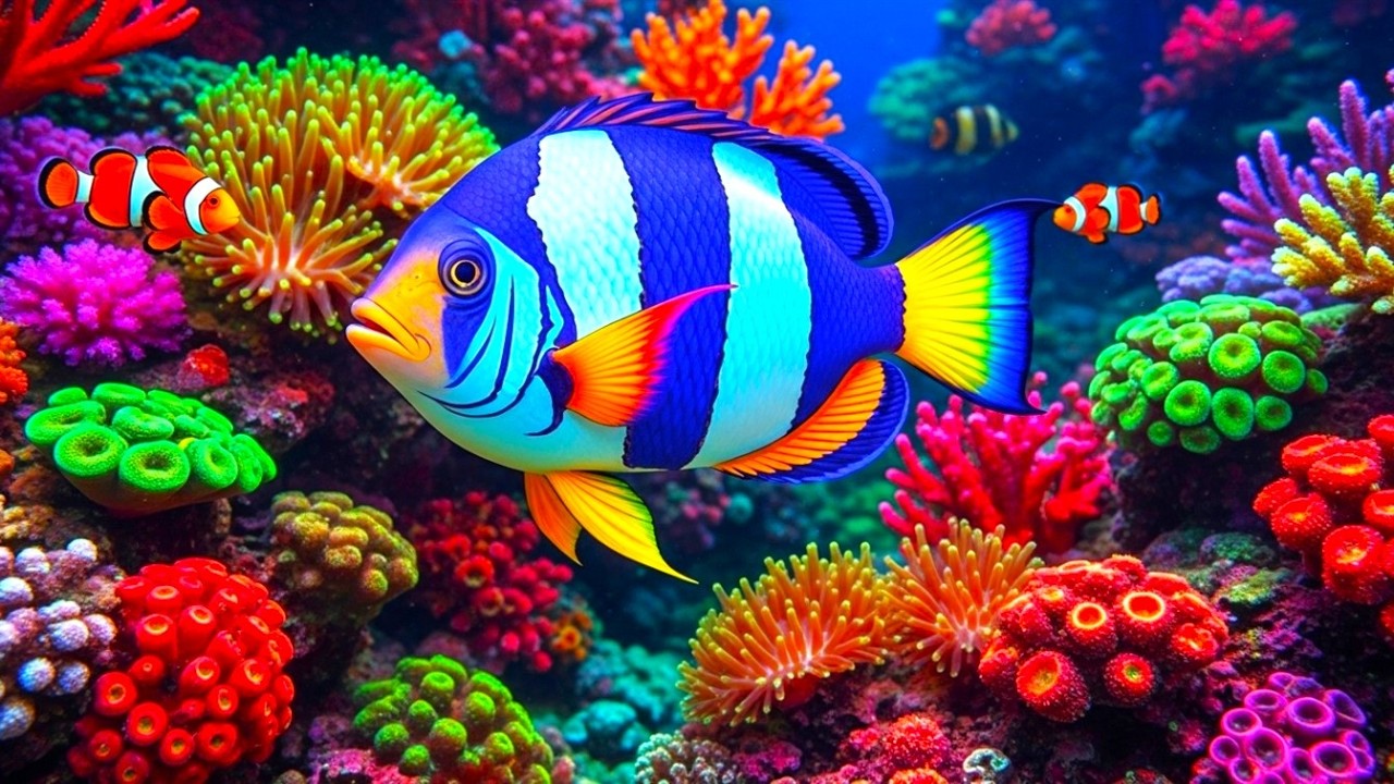 The Best 4K Aquarium - Dive Into The Mesmerizing Underwater Realm, Sea Jellyfish, Coral Reefs. #76