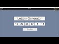 How to Create a Lottery Number Generator Using Random Function in Unity