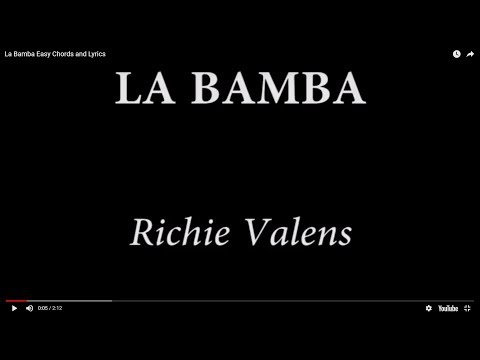 La Bamba Easy Chords and Lyrics