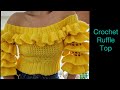 Crochet Ruffle Top | Crop sweater Top