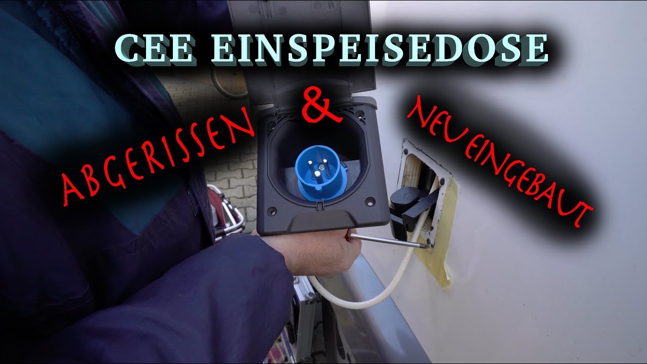 Einbau CEE Caravan Einspeisestecker für Wohnwagen Wohnmobil  Einspeisesteckdose