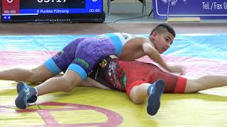 Wrestling / Ringen LM Sachsen 2024 in Plauen, Jugend B (U14), 57 kg, Freestyle, Uhlig - Firozi