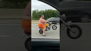 Big Guy, Tiny Motorcycle, Crazy Stunts
