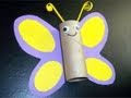Manualidades de reciclaje: mariposa con tubo de papel de cocina - manualidadesconninos