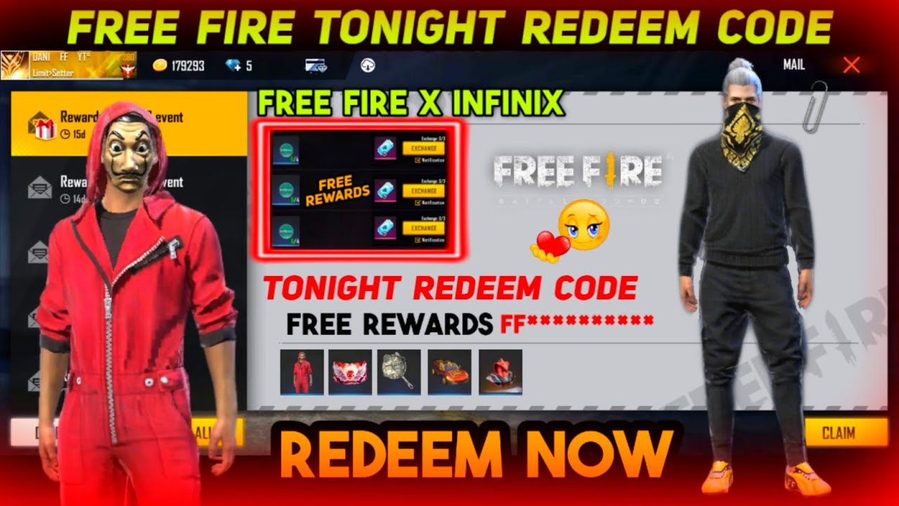 Free Fire x Infinix Event, Free Fire Redeem Code, Free Fire Tonight  Redeem Code