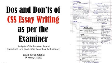CSS English Essay, dos and don
