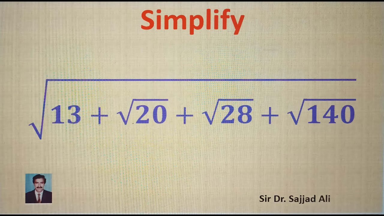 Square Root Video A nice square root simplification problem|| - YouTube