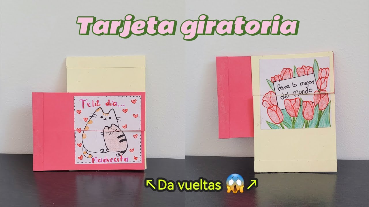 Tarjeta giratoria 💗 Regalo para el día de las madres 🌷💐