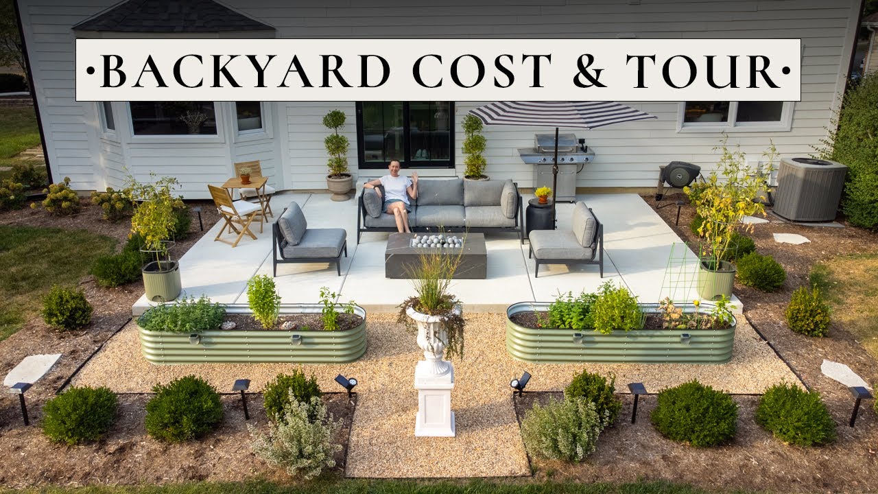 Backyard Renovation Tour | Patio, Fire Pit, Garden + Cost Breakdown ...