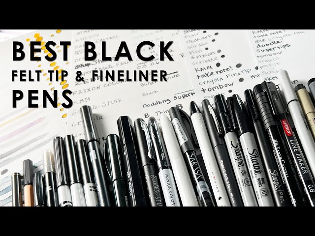 Noted, Black/Gray Pens, Felt Tip, 3 Pens/Pack