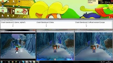 3 versions of Crash Bandicoot 2 (demo,alpha?), beta and official