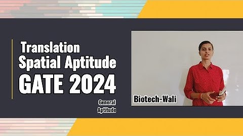 Lec 3 : TRANSLATION OF SHAPES || SPATIAL APTITUDE || GENERAL APTITUDE. || GATE 2024 || #gate
