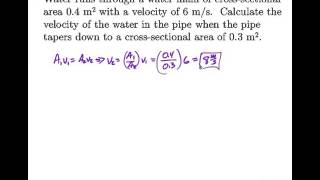 AP Physics B Tutorial  Fluids   Continuity Equation for Fluids