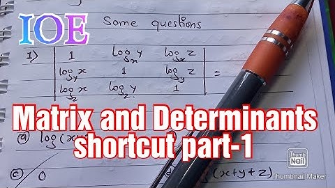 Matrix and Determinants shortcut part-1