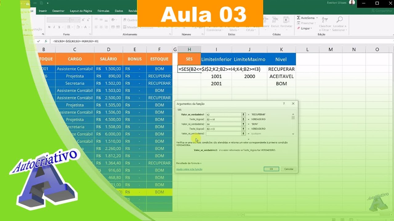 Curso de Excel 2021 - Aula 03 - Preenchimentos, Alinhamentos ...