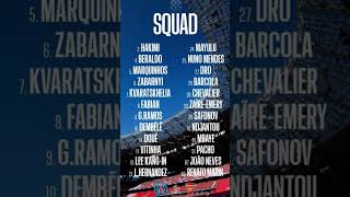 Squad list PSG vs Arsenal ⚽️🏆 At today 18:00